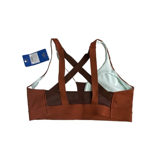 Brooks Sz XXL Drive Plunge Run Sports Bra Copper Run Raisin Ice Blue Compressive - Picture 5 of 9